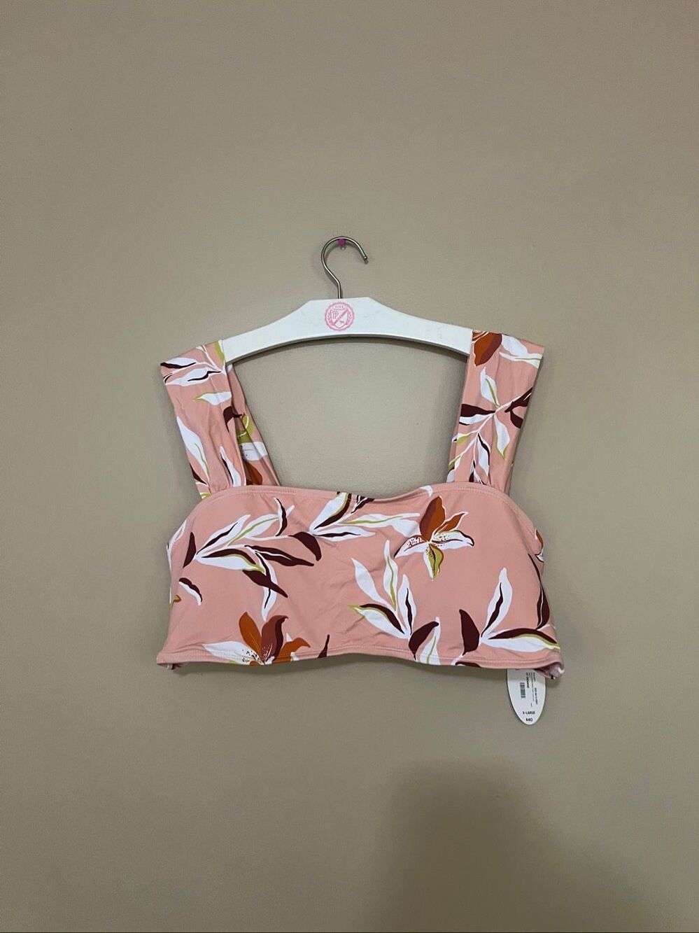 Mynah Patterned Swimsuit Top Womans size XL NEW